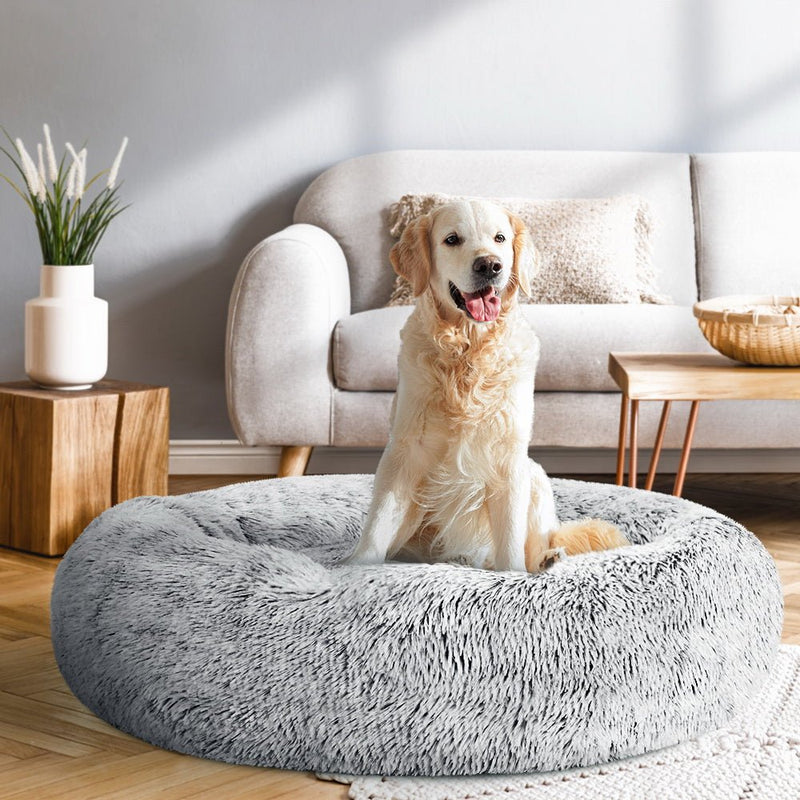 Pet Calming Bed Large 90cm Charcoal Washable - Rivercity House & Home Co. (ABN 18 642 972 209) - Affordable Modern Furniture Australia