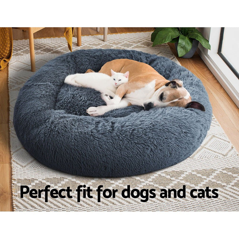 Pet Calming Bed Large 90cm Dark Grey Washable - Rivercity House & Home Co. (ABN 18 642 972 209) - Affordable Modern Furniture Australia