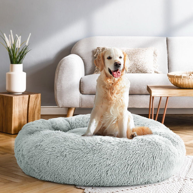 Pet Calming Bed Large 90cm Light Grey Washable - Rivercity House & Home Co. (ABN 18 642 972 209) - Affordable Modern Furniture Australia