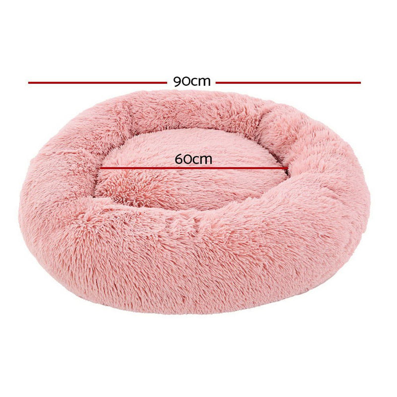 Pet Calming Bed Large 90cm Pink Washable - Rivercity House & Home Co. (ABN 18 642 972 209) - Affordable Modern Furniture Australia