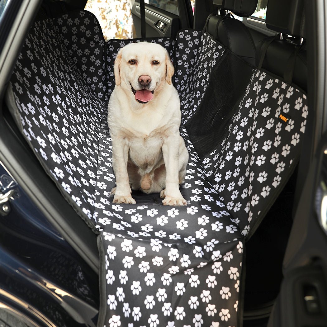 Pet Car Seat Cover Hammock with Side Flaps and Safety Belt - Black - Rivercity House & Home Co. (ABN 18 642 972 209) - Affordable Modern Furniture Australia