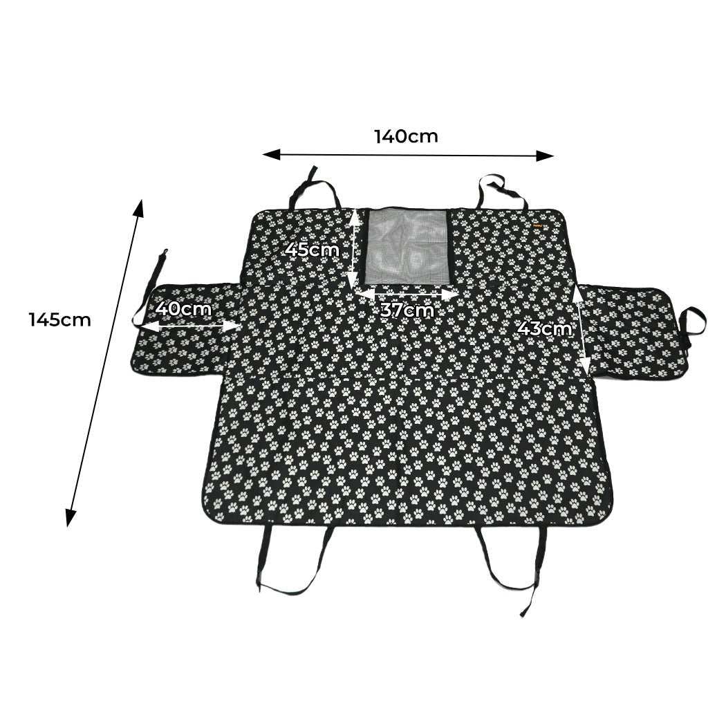 Pet Car Seat Cover Hammock with Side Flaps and Safety Belt - Black - Rivercity House & Home Co. (ABN 18 642 972 209) - Affordable Modern Furniture Australia
