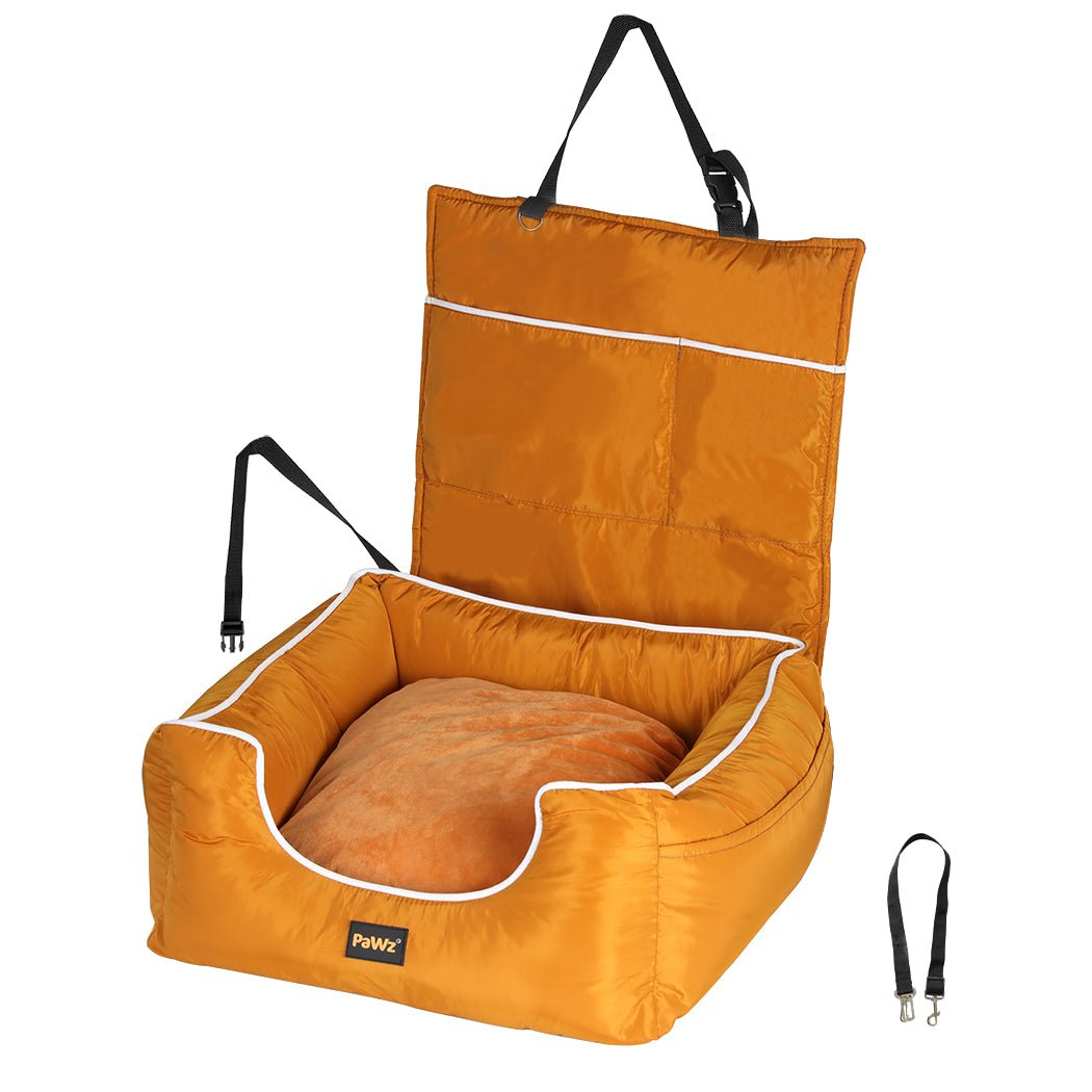 Pet Car Seat Travel Safety Carrier with Adjustable Belt - Orange - Rivercity House & Home Co. (ABN 18 642 972 209) - Affordable Modern Furniture Australia