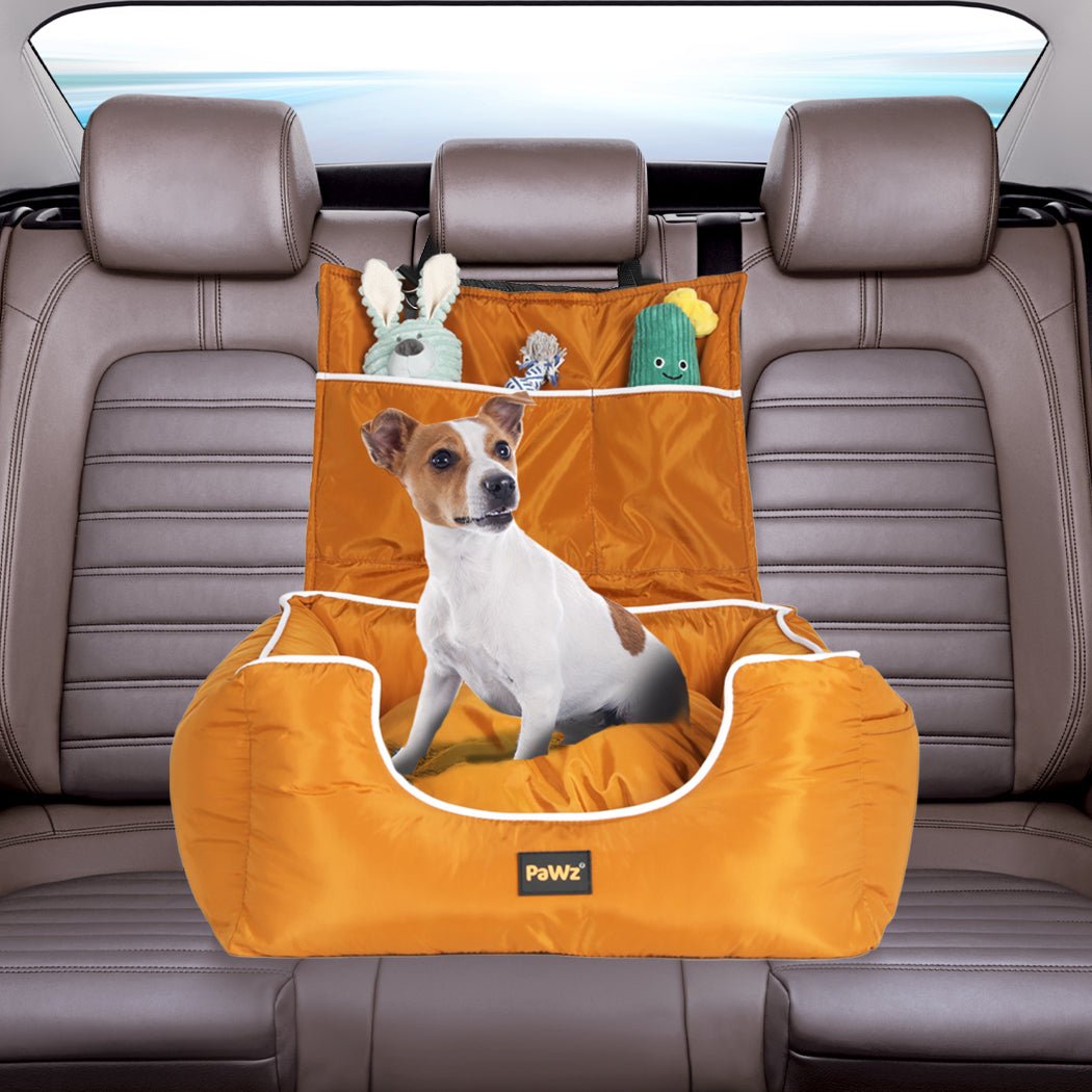 Pet Car Seat Travel Safety Carrier with Adjustable Belt - Orange - Rivercity House & Home Co. (ABN 18 642 972 209) - Affordable Modern Furniture Australia
