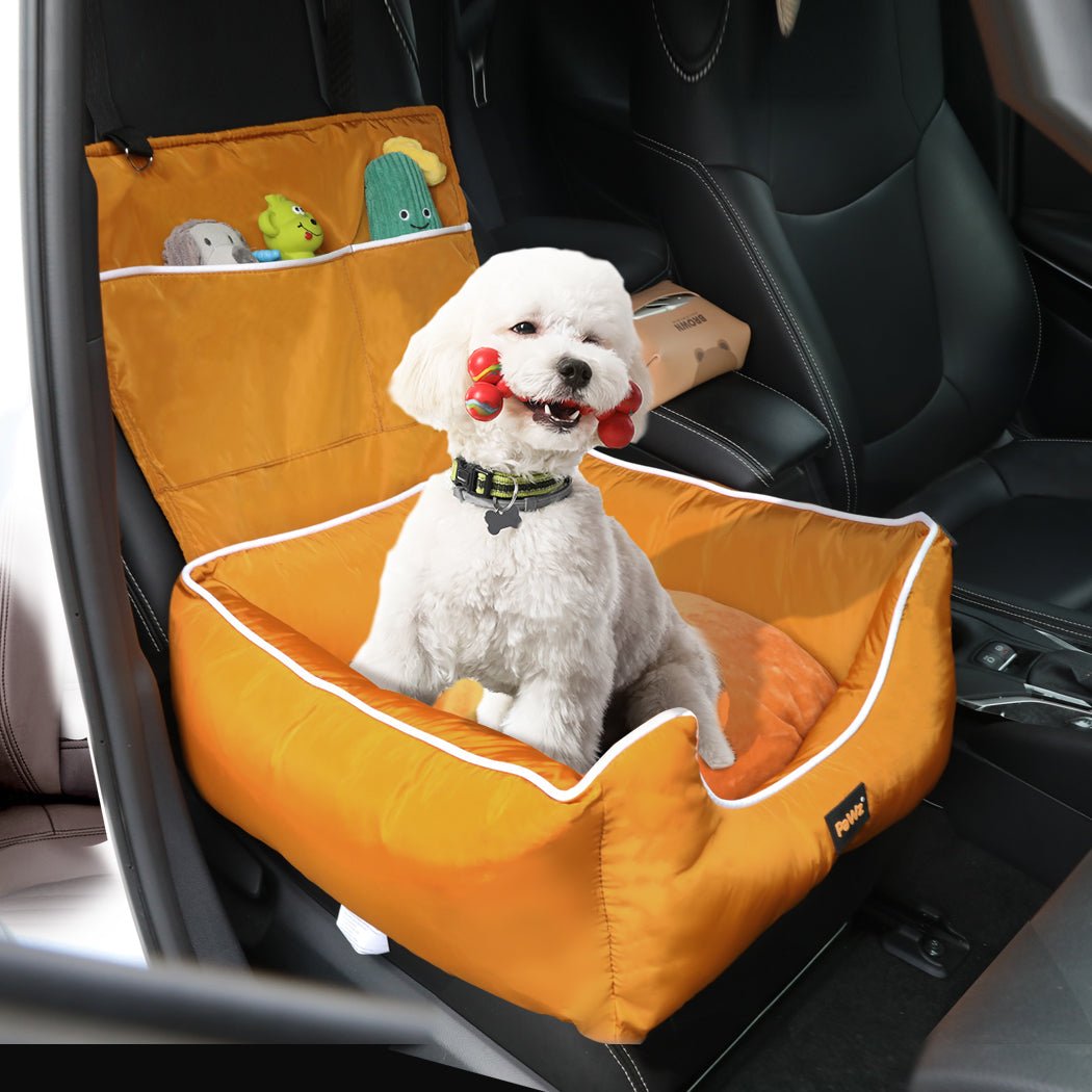 Pet Car Seat Travel Safety Carrier with Adjustable Belt - Orange - Rivercity House & Home Co. (ABN 18 642 972 209) - Affordable Modern Furniture Australia