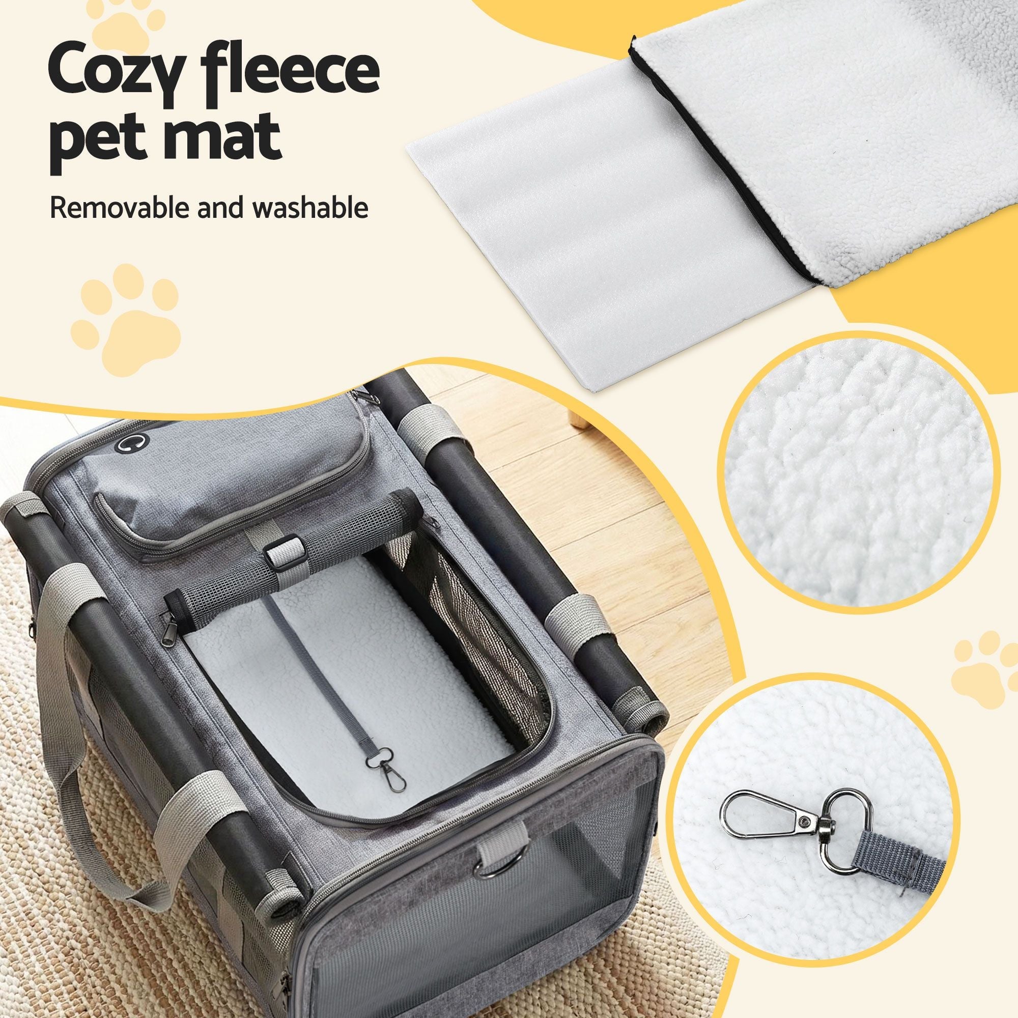 Pet Carrier Bag Foldable Dog Cat Durable Crate Travel Cage Portable Car Kennel Grey - Pet Care > Dog Supplies > Dog Carriers & Crates - Rivercity House & Home Co. (ABN 18 642 972 209) - Affordable Modern Furniture Australia
