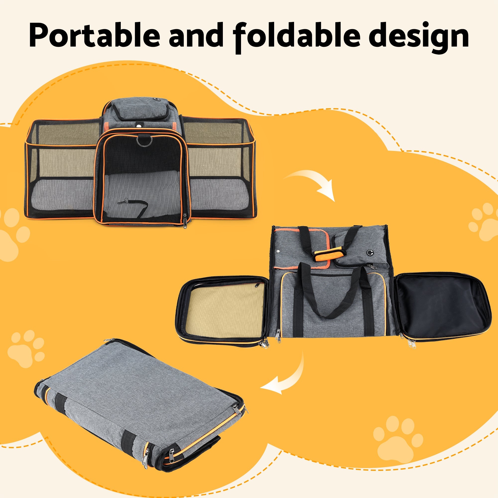 Pet Carrier Bag Foldable Expandable Dog Cat Travel Cage Portable Car Kennel - Pet Care > Dog Supplies > Dog Carriers & Crates - Rivercity House & Home Co. (ABN 18 642 972 209) - Affordable Modern Furniture Australia