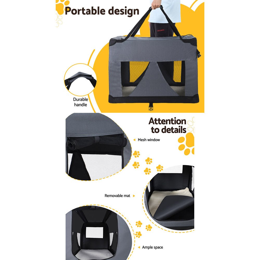 Pet Carrier Soft Crate Dog Cat Travel 60x42CM Portable Foldable Car M - Pet Care > Cat Supplies > Cat Carriers & Crates - Rivercity House & Home Co. (ABN 18 642 972 209) - Affordable Modern Furniture Australia