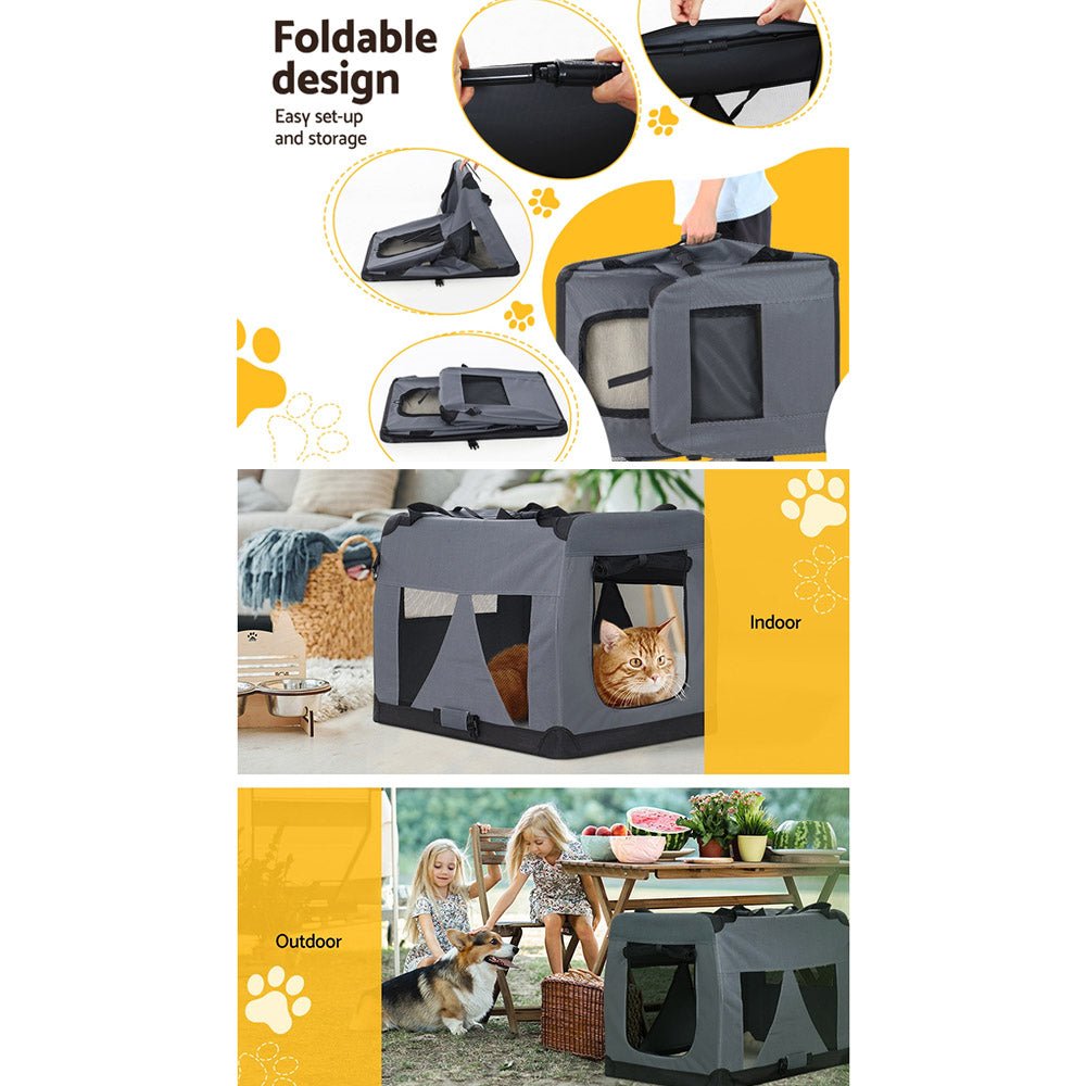 Pet Carrier Soft Crate Dog Cat Travel 60x42CM Portable Foldable Car M - Pet Care > Cat Supplies > Cat Carriers & Crates - Rivercity House & Home Co. (ABN 18 642 972 209) - Affordable Modern Furniture Australia
