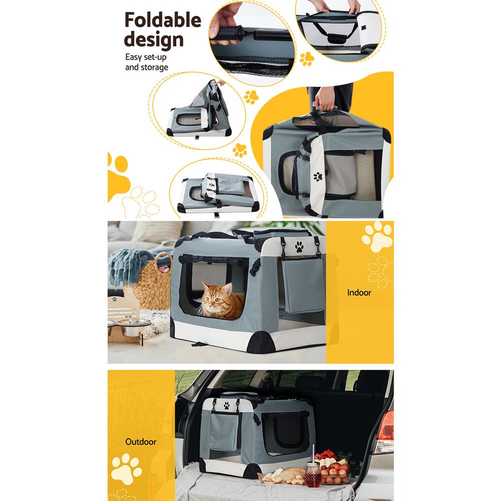 Pet Carrier Soft Crate Dog Cat Travel 70x52CM Portable Foldable Car Large - Pet Care > Cat Supplies > Cat Carriers & Crates - Rivercity House & Home Co. (ABN 18 642 972 209) - Affordable Modern Furniture Australia