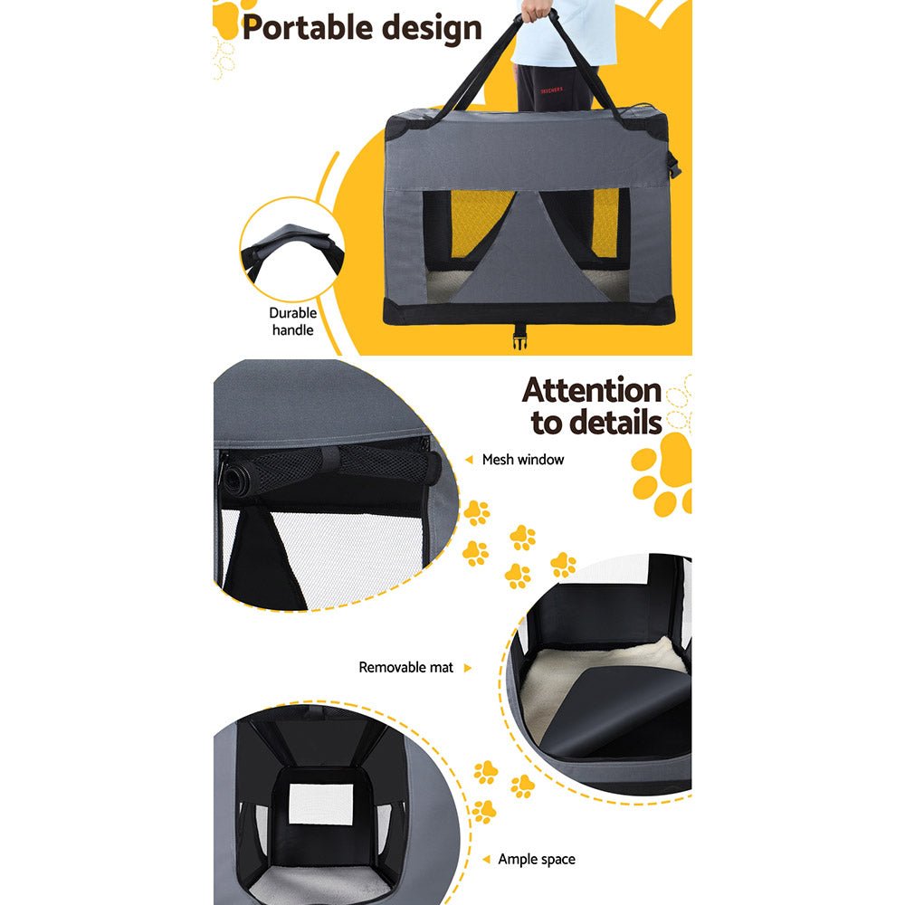 Pet Carrier Soft Crate Dog Cat Travel 82x58CM Portable Foldable Car XL - Pet Care > Cat Supplies > Cat Carriers & Crates - Rivercity House & Home Co. (ABN 18 642 972 209) - Affordable Modern Furniture Australia