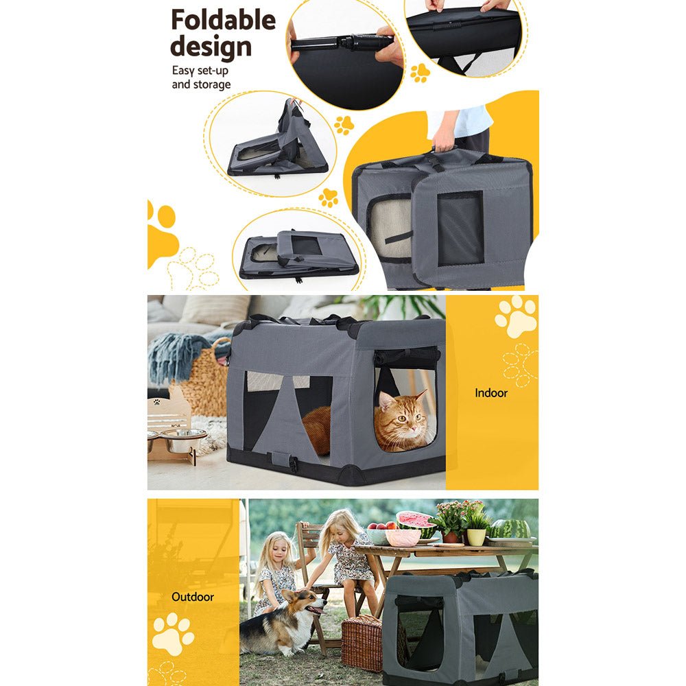 Pet Carrier Soft Crate Dog Cat Travel 82x58CM Portable Foldable Car XL - Pet Care > Cat Supplies > Cat Carriers & Crates - Rivercity House & Home Co. (ABN 18 642 972 209) - Affordable Modern Furniture Australia