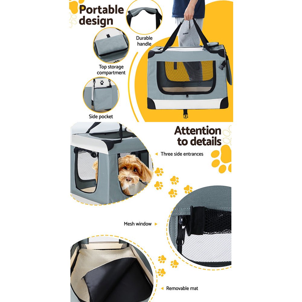 Pet Carrier Soft Crate Dog Cat Travel 90x61CM Portable Foldable Car 2XL - Pet Care > Cat Supplies > Cat Carriers & Crates - Rivercity House & Home Co. (ABN 18 642 972 209) - Affordable Modern Furniture Australia