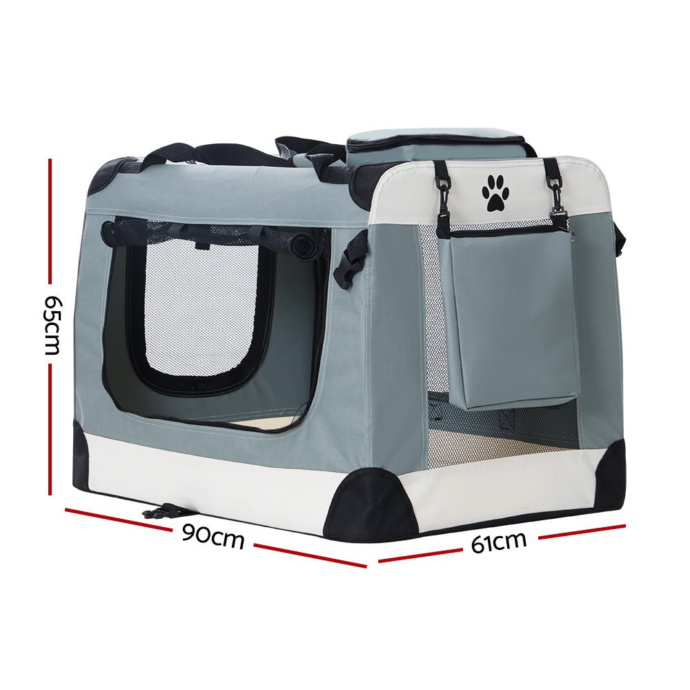 Pet Carrier Soft Crate Dog Cat Travel 90x61CM Portable Foldable Car 2XL - Pet Care > Cat Supplies > Cat Carriers & Crates - Rivercity House & Home Co. (ABN 18 642 972 209) - Affordable Modern Furniture Australia