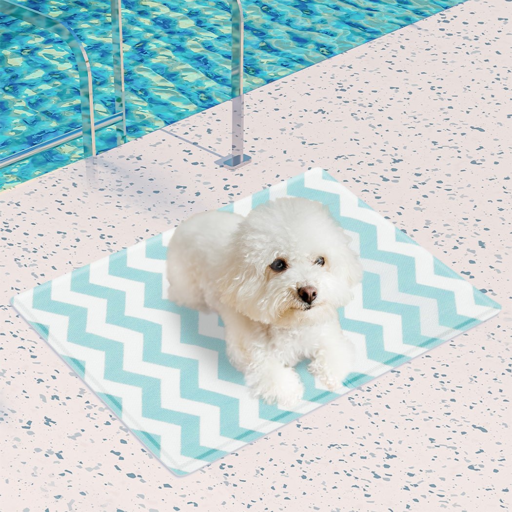 Pet Cooling Mat 40x50cm Foldable Breathable - Blue - Rivercity House & Home Co. (ABN 18 642 972 209) - Affordable Modern Furniture Australia