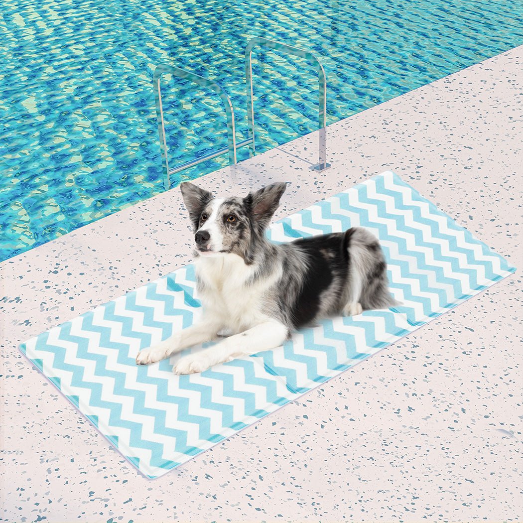 Pet Cooling Mat Foldable Breathable Soft Foam 50x90cm - Blue - Rivercity House & Home Co. (ABN 18 642 972 209) - Affordable Modern Furniture Australia