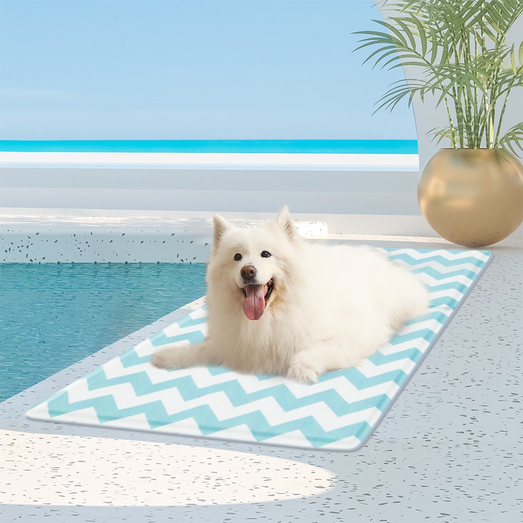 Pet Cooling Mat Foldable Breathable Soft Foam 50x90cm - Blue - Rivercity House & Home Co. (ABN 18 642 972 209) - Affordable Modern Furniture Australia