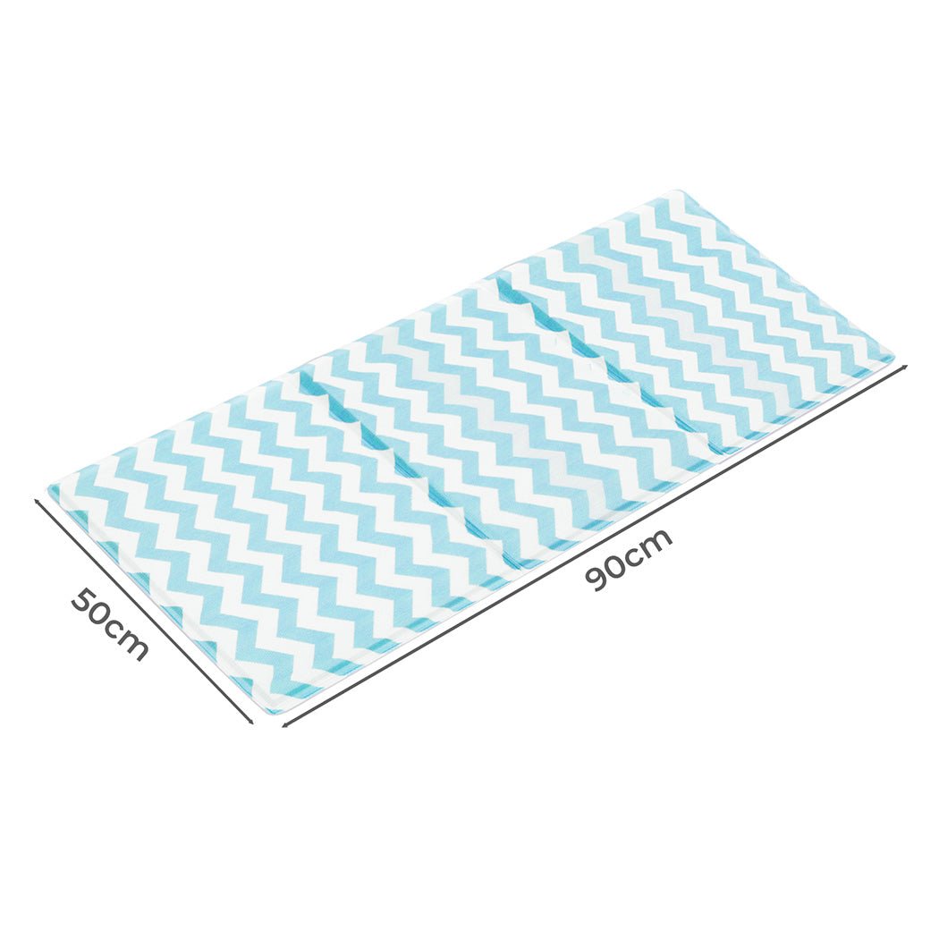 Pet Cooling Mat Foldable Breathable Soft Foam 50x90cm - Blue - Rivercity House & Home Co. (ABN 18 642 972 209) - Affordable Modern Furniture Australia