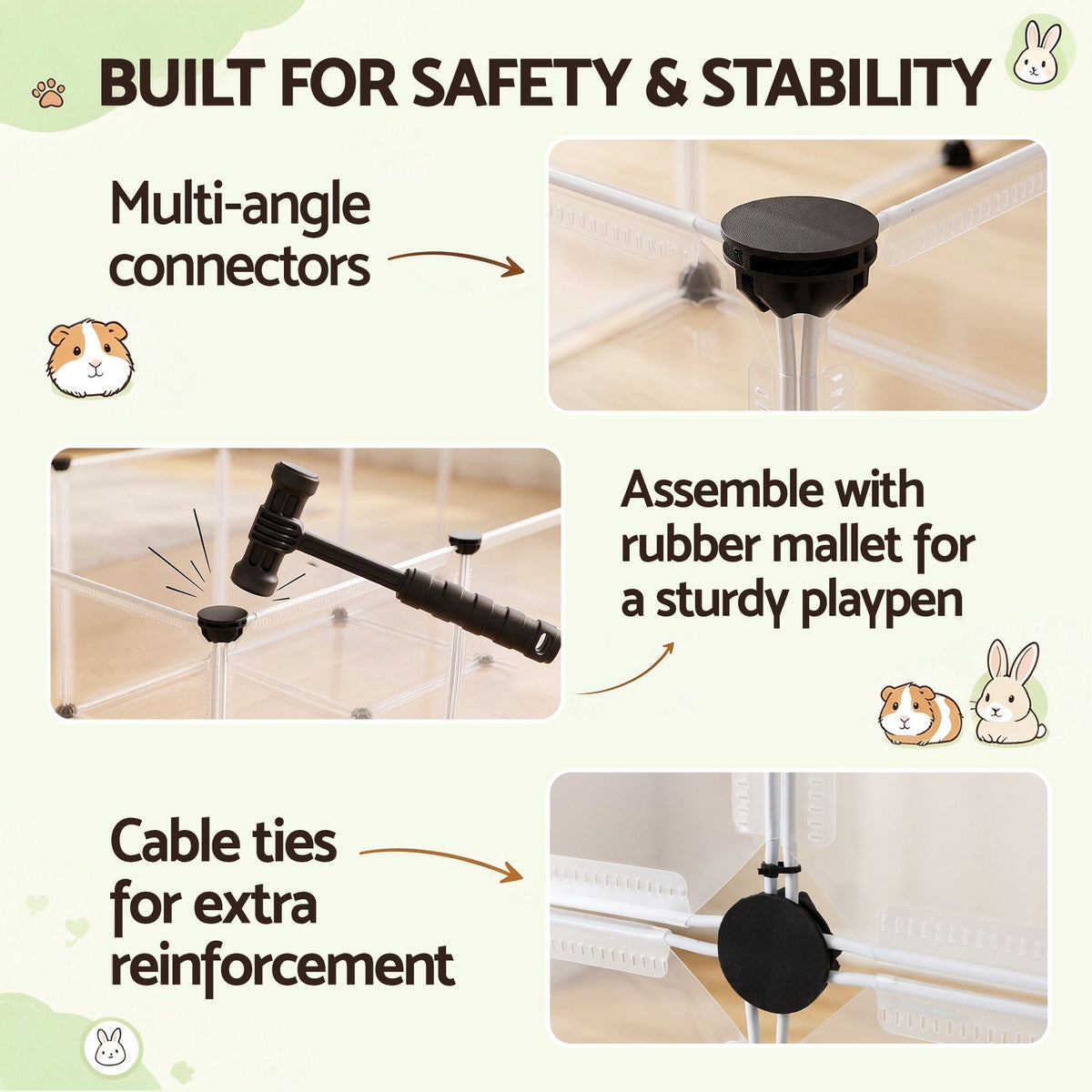 Pet Dog Playpen 20-Panel DIY Enclosure with Baseboard for Small Animals and Rabbits - Pet Care > Dog Supplies > Dog Playpens & Gates - Rivercity House & Home Co. (ABN 18 642 972 209) - Affordable Modern Furniture Australia