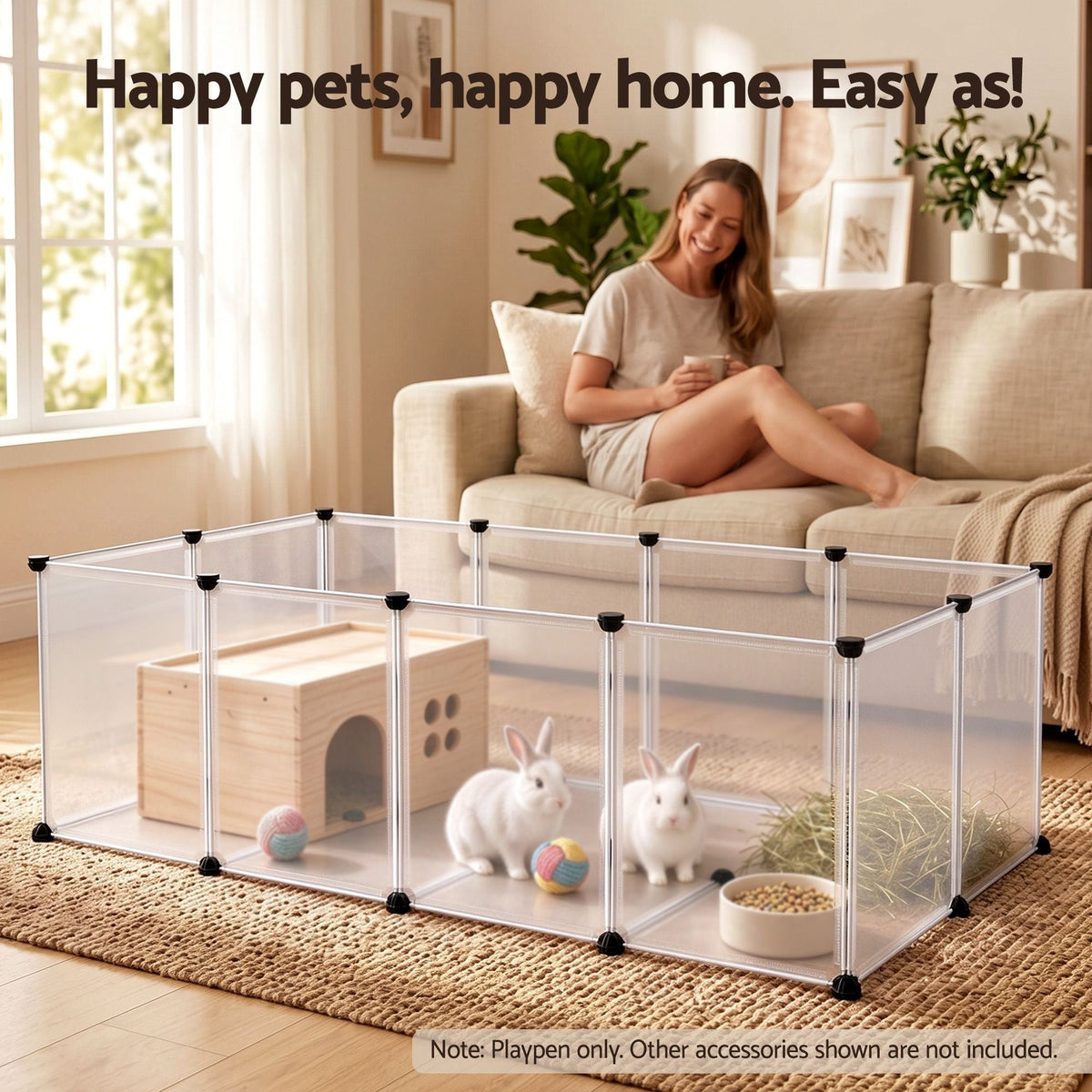 Pet Dog Playpen 20-Panel DIY Enclosure with Baseboard for Small Animals and Rabbits - Pet Care > Dog Supplies > Dog Playpens & Gates - Rivercity House & Home Co. (ABN 18 642 972 209) - Affordable Modern Furniture Australia