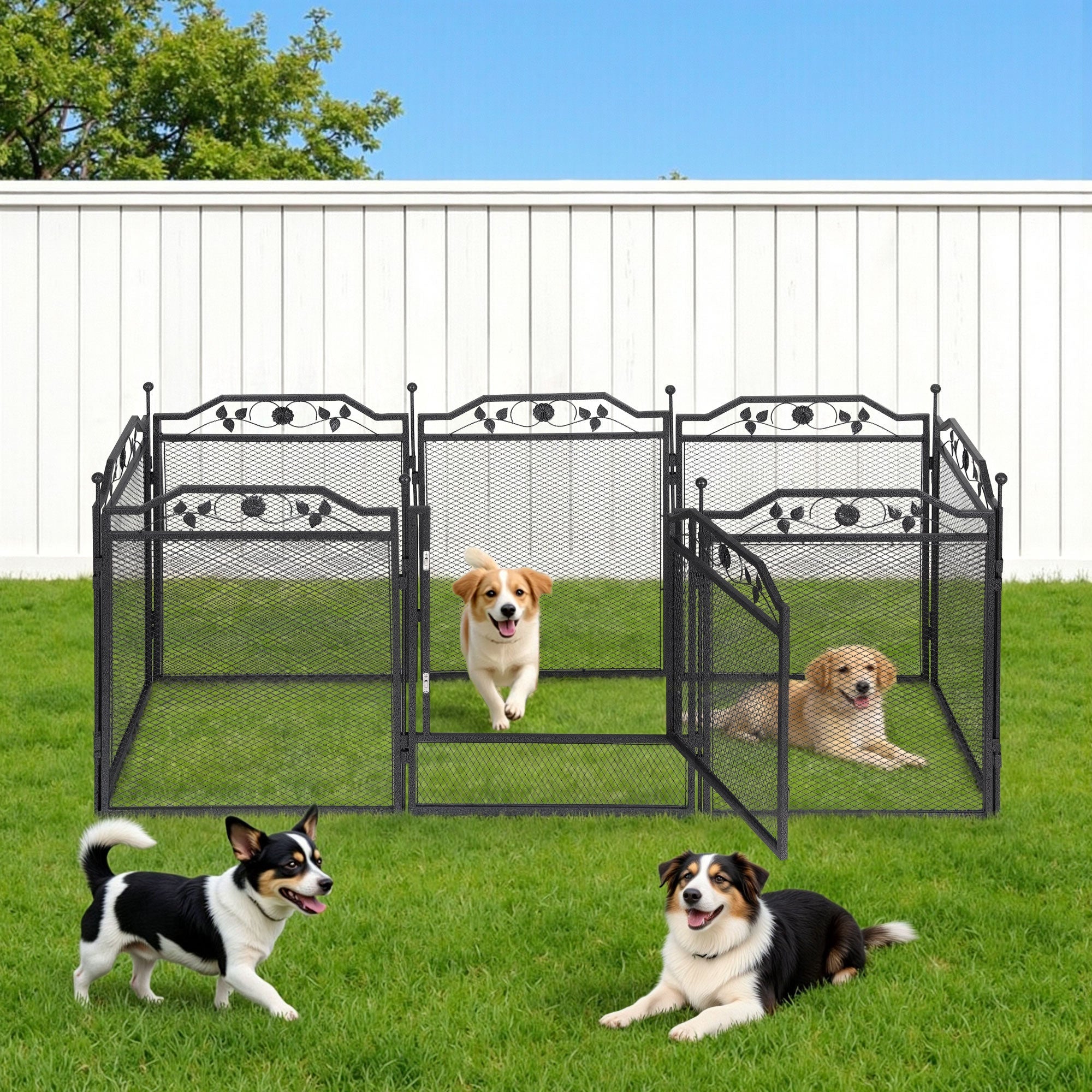 Pet Dog Playpen Heavy - Duty Enclosure Multi - Configuration Indoor Outdoor Black - Pet Care > Dog Supplies > Dog Playpens & Gates - Rivercity House & Home Co. (ABN 18 642 972 209) - Affordable Modern Furniture Australia