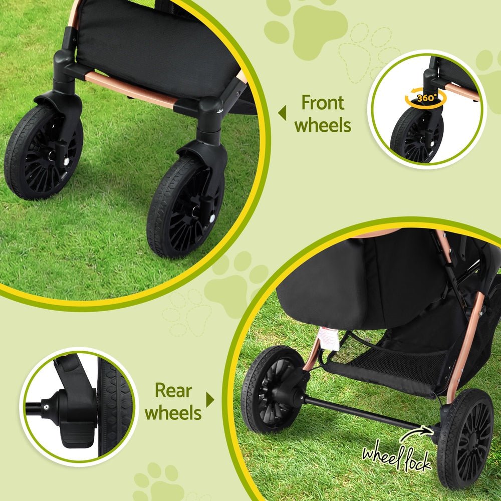 Pet Dog Stroller Pram Large Cat Carrier Travel Pushchair Foldable 4 Wheels - Pet Care > Dog Supplies > Dog Carriers & Crates - Rivercity House & Home Co. (ABN 18 642 972 209) - Affordable Modern Furniture Australia