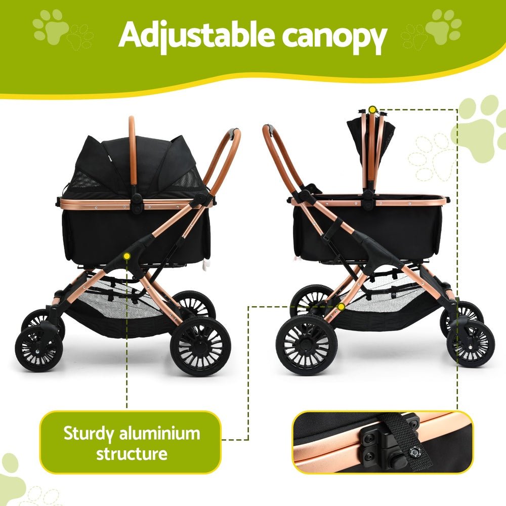 Pet Dog Stroller Pram Large Cat Carrier Travel Pushchair Foldable 4 Wheels - Pet Care > Dog Supplies > Dog Carriers & Crates - Rivercity House & Home Co. (ABN 18 642 972 209) - Affordable Modern Furniture Australia