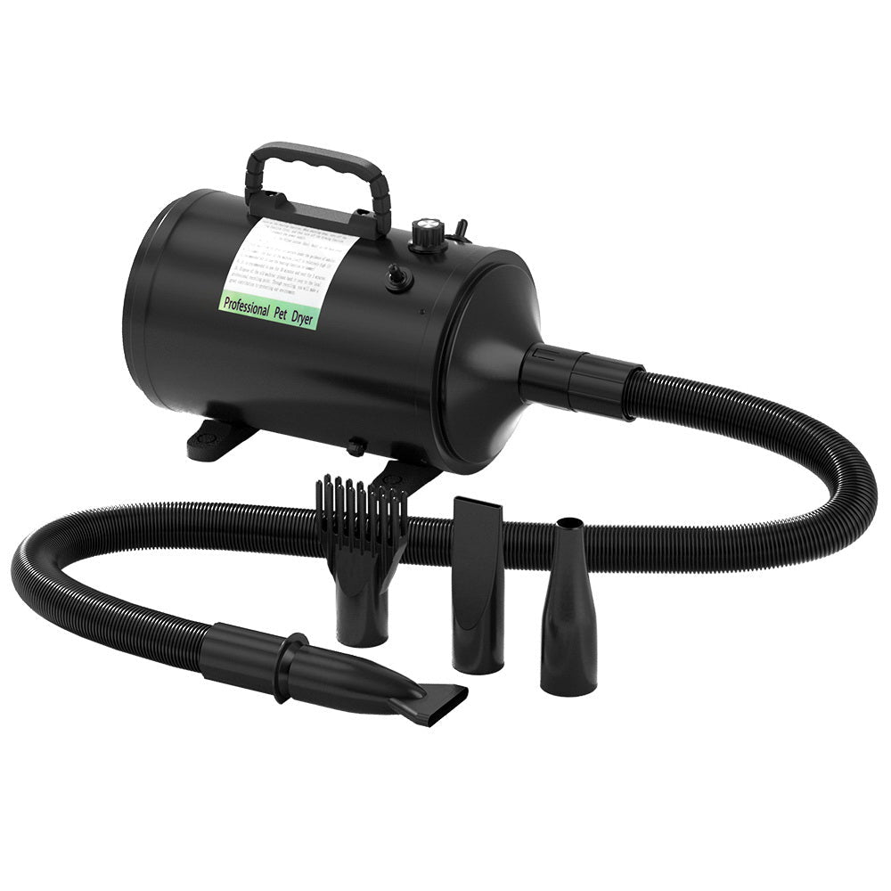 Pet Hair Dryer for Dog and Cat Grooming with Low Noise Speed Blower Heater - Black - Pet Care > Cleaning & Maintenance > Pet Cleaning Supplies - Rivercity House & Home Co. (ABN 18 642 972 209) - Affordable Modern Furniture Australia