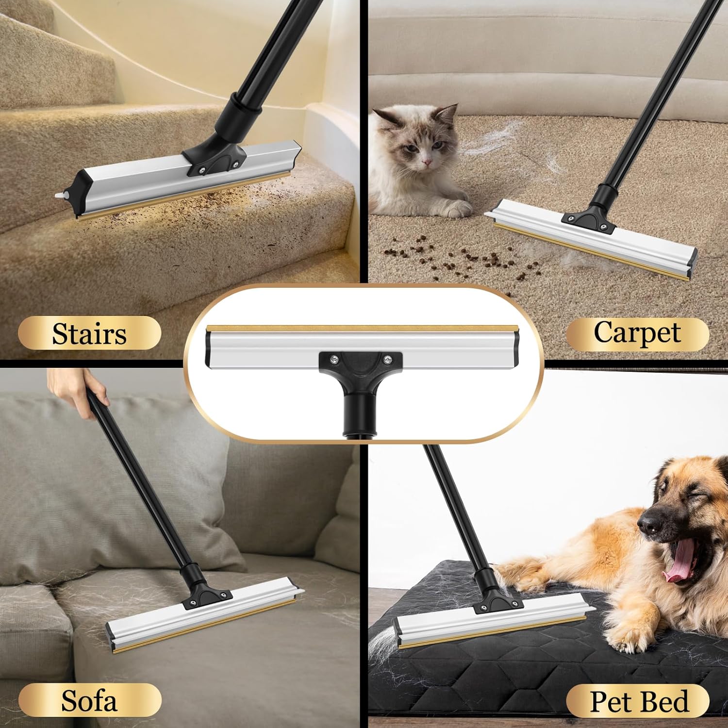 Pet Hair Remover Broom with Long Handle Reusable Fur & Lint Remover for Dog & Cat Hair - Multi - Surface - Pet Care > Cat Supplies > Cat Scratchers - Rivercity House & Home Co. (ABN 18 642 972 209) - Affordable Modern Furniture Australia