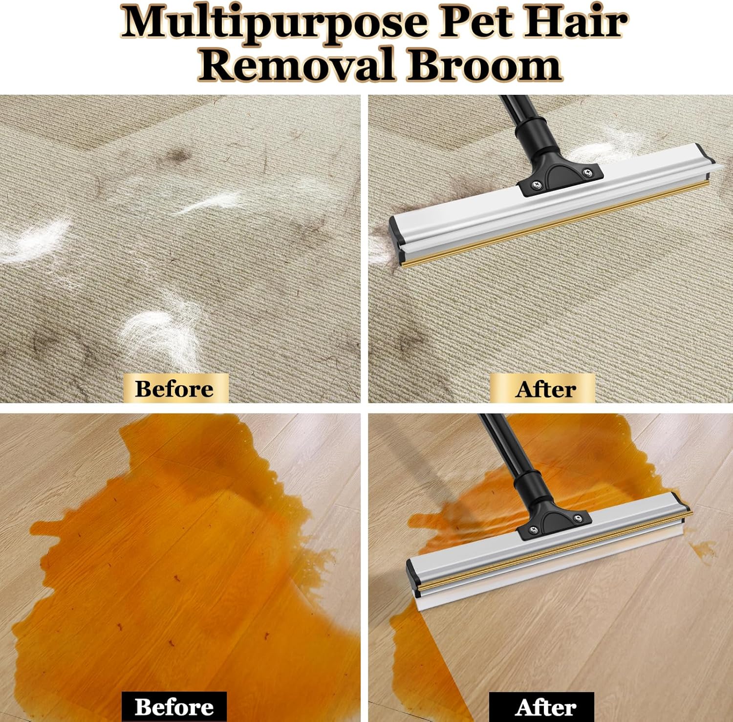 Pet Hair Remover Broom with Long Handle Reusable Fur & Lint Remover for Dog & Cat Hair - Multi - Surface - Pet Care > Cat Supplies > Cat Scratchers - Rivercity House & Home Co. (ABN 18 642 972 209) - Affordable Modern Furniture Australia