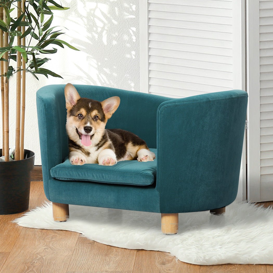 Pet Sofa Bed with Plush Cushion for Small to Medium Dogs - Blue - Rivercity House & Home Co. (ABN 18 642 972 209) - Affordable Modern Furniture Australia