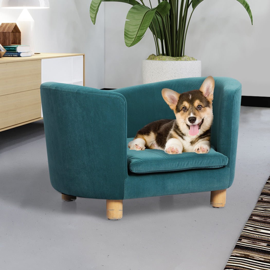 Pet Sofa Bed with Plush Cushion for Small to Medium Dogs - Blue - Rivercity House & Home Co. (ABN 18 642 972 209) - Affordable Modern Furniture Australia