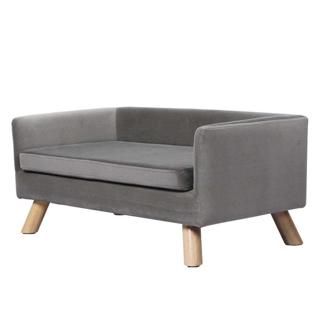 Pet Sofa Bed with Plush Cushion for Small to Medium Dogs - Grey - Rivercity House & Home Co. (ABN 18 642 972 209) - Affordable Modern Furniture Australia