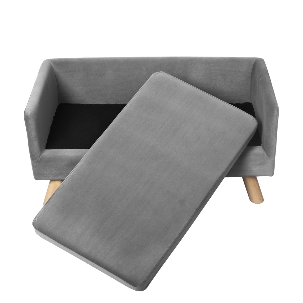 Pet Sofa Bed with Plush Cushion for Small to Medium Dogs - Grey - Rivercity House & Home Co. (ABN 18 642 972 209) - Affordable Modern Furniture Australia