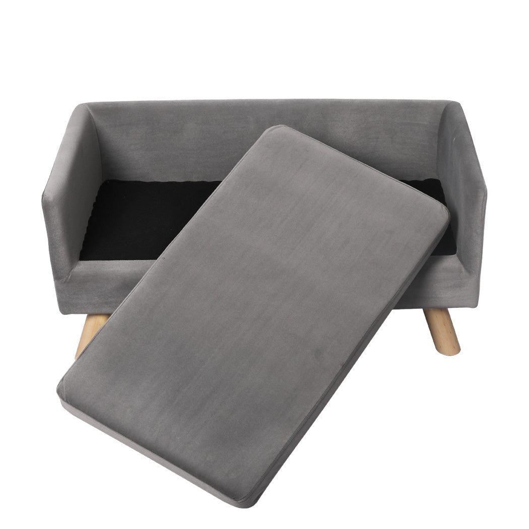 Pet Sofa Bed with Plush Cushion for Small to Medium Dogs - Grey - Rivercity House & Home Co. (ABN 18 642 972 209) - Affordable Modern Furniture Australia