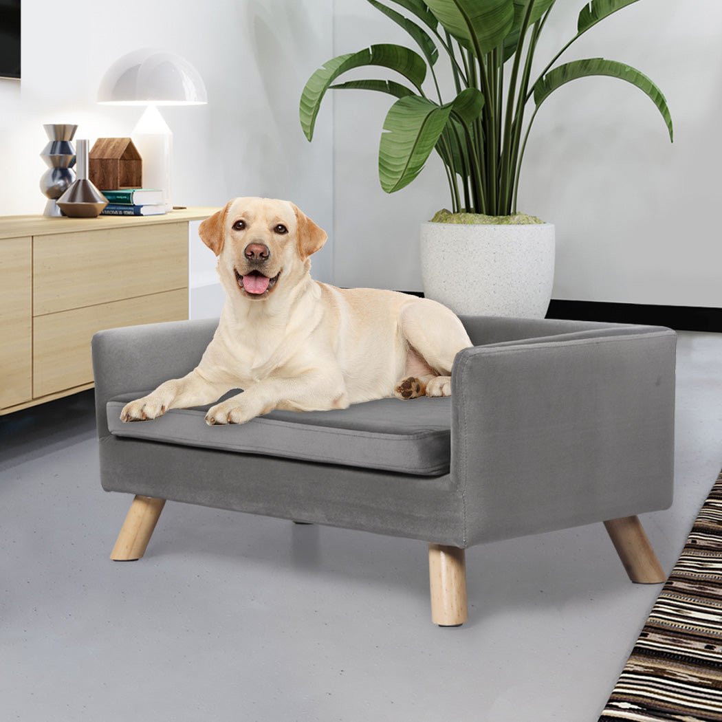 Pet Sofa Bed with Plush Cushion for Small to Medium Dogs - Grey - Rivercity House & Home Co. (ABN 18 642 972 209) - Affordable Modern Furniture Australia