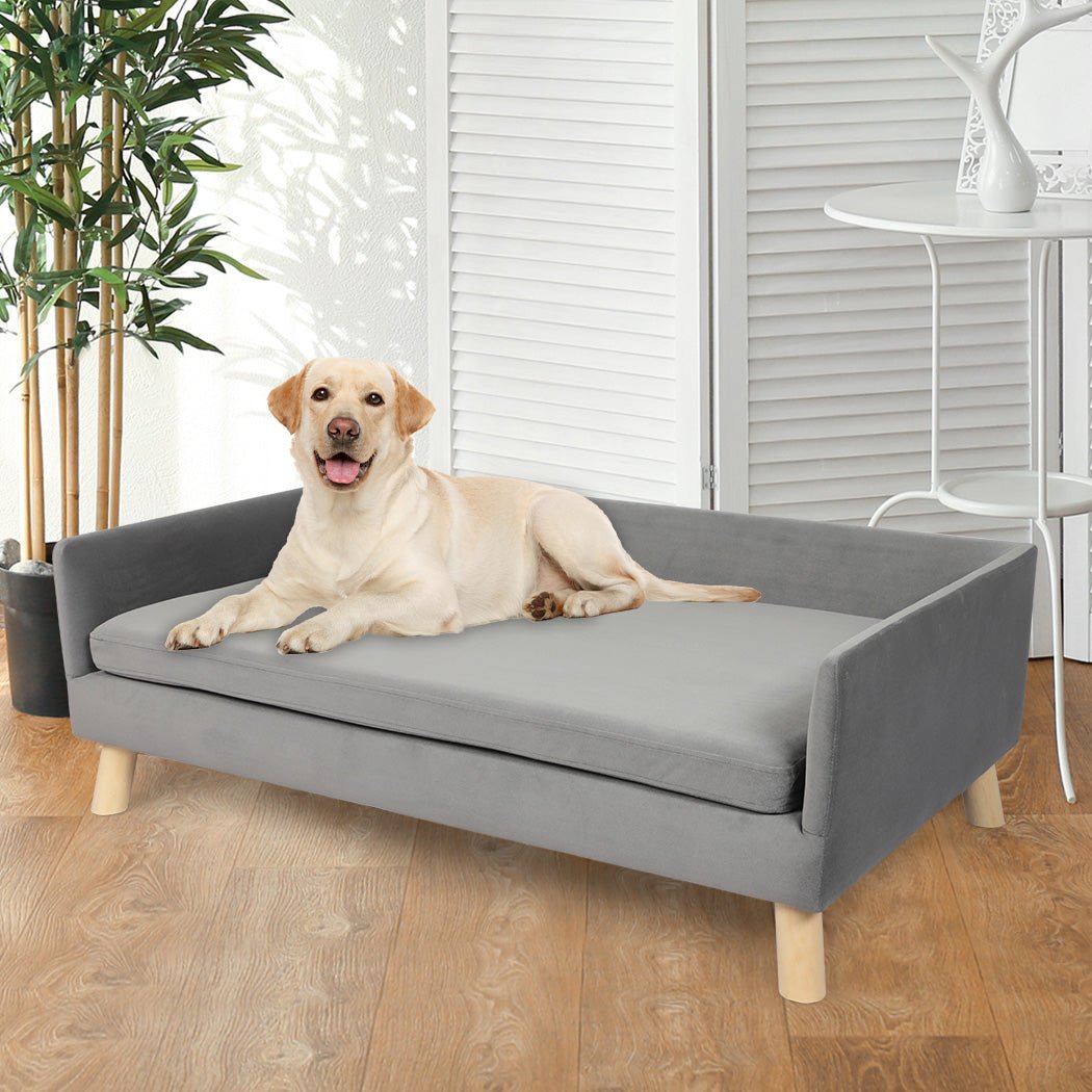 Pet Sofa Bed with Plush Cushion for Small to Medium Dogs - Grey - Rivercity House & Home Co. (ABN 18 642 972 209) - Affordable Modern Furniture Australia