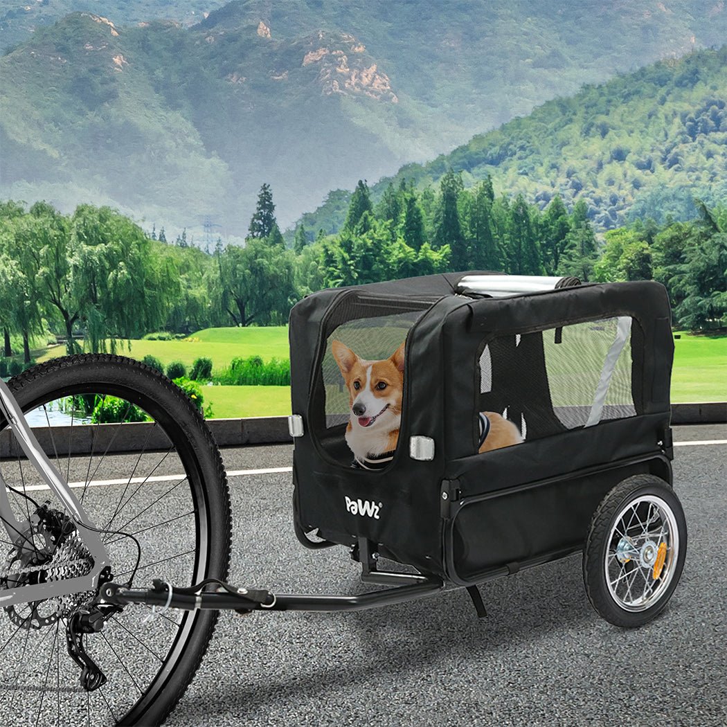Pet Stroller 2 - in - 1 Bike Trailer with Sunroof - Red and Black - Rivercity House & Home Co. (ABN 18 642 972 209) - Affordable Modern Furniture Australia