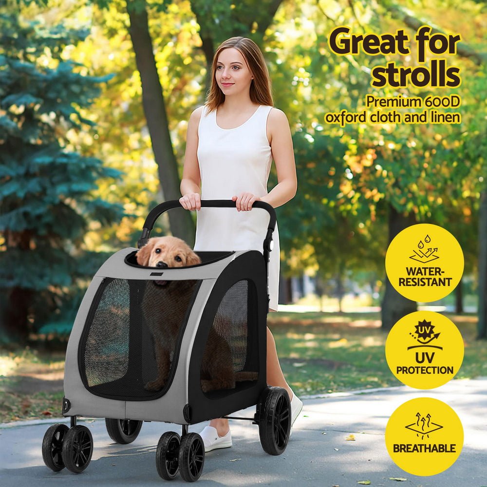 Pet Stroller Dog Pram Large Carrier Cat Travel Foldable Strollers 4 Wheels Trolley - Pet Care > Cat Supplies > Cat Carriers & Crates - Rivercity House & Home Co. (ABN 18 642 972 209) - Affordable Modern Furniture Australia