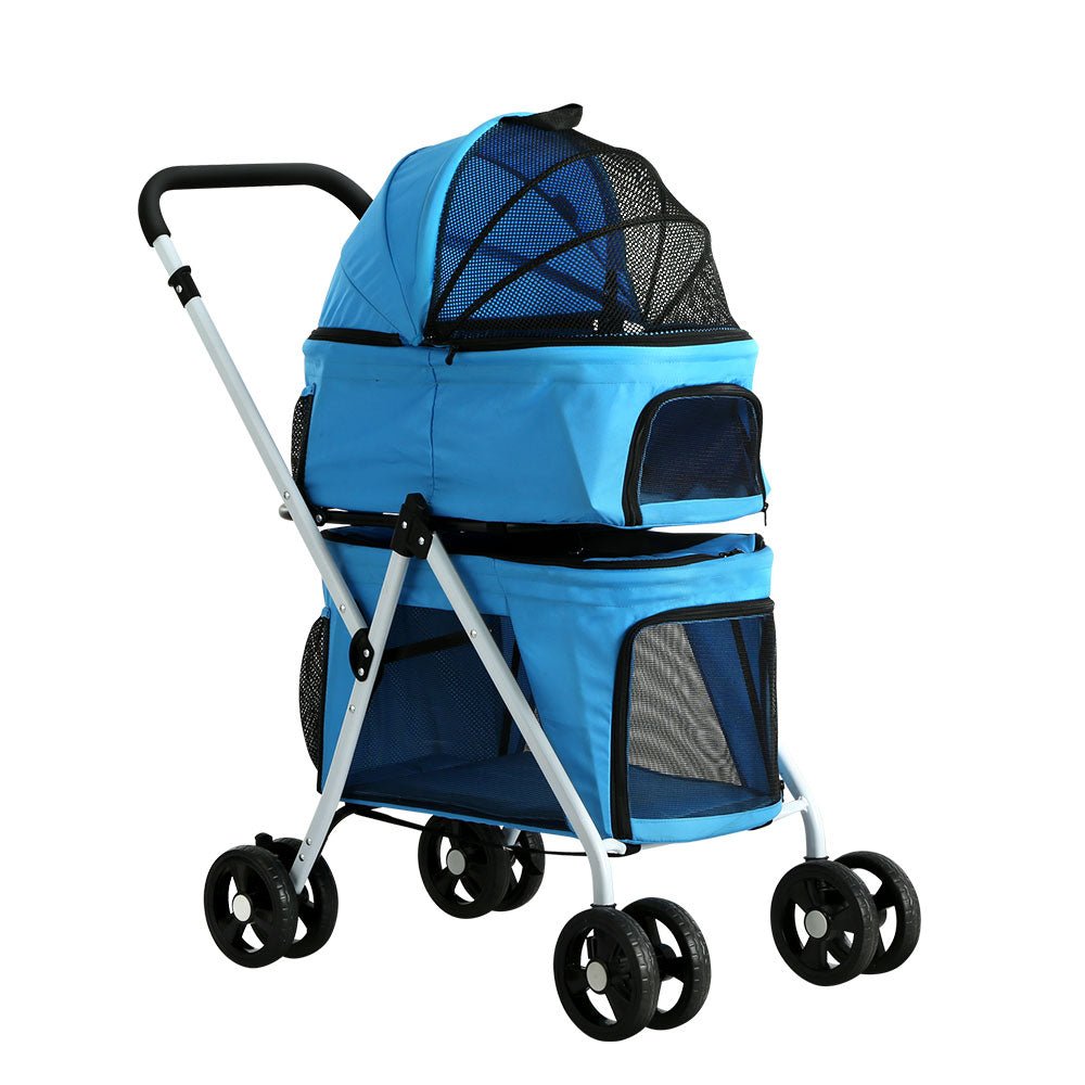 Pet Stroller Dog Pram Large Cat Carrier Travel Foldable 4 Wheels Double - Pet Care > Cat Supplies > Cat Carriers & Crates - Rivercity House & Home Co. (ABN 18 642 972 209) - Affordable Modern Furniture Australia