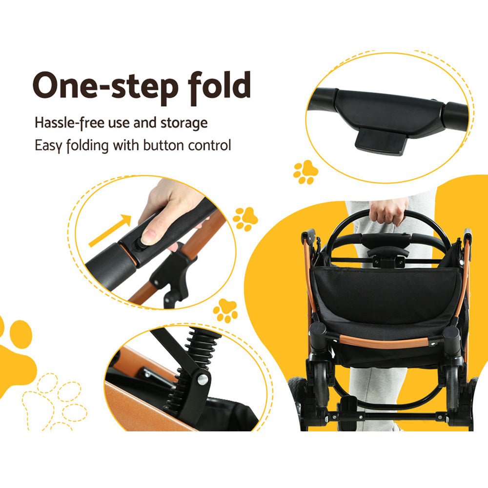 Pet Stroller Dog Pram Large Cat Carrier Travel Foldable 4 Wheels Pushchair Double - Pet Care > Cat Supplies > Cat Carriers & Crates - Rivercity House & Home Co. (ABN 18 642 972 209) - Affordable Modern Furniture Australia