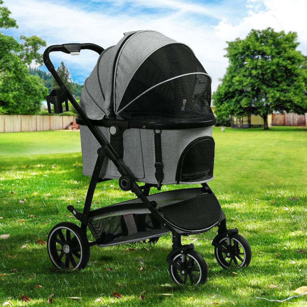 Pet Stroller Dog Pram Large Cat Carrier Travel Pushchair 4 Wheels Foldable - Pet Care > Cat Supplies > Cat Carriers & Crates - Rivercity House & Home Co. (ABN 18 642 972 209) - Affordable Modern Furniture Australia