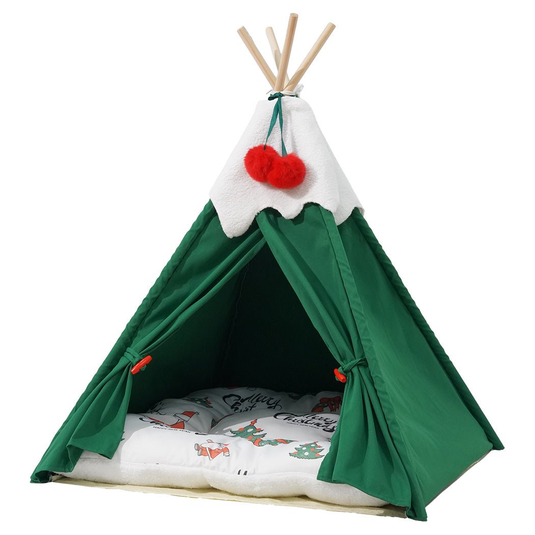 Pet Tent Bed for Dogs and Cats with Washable Cushion - Green - Rivercity House & Home Co. (ABN 18 642 972 209) - Affordable Modern Furniture Australia