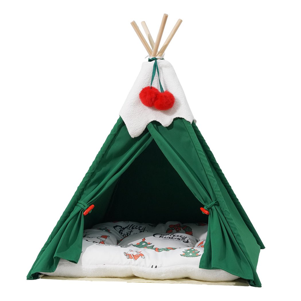Pet Tent Bed for Dogs and Cats with Washable Cushion - Green - Rivercity House & Home Co. (ABN 18 642 972 209) - Affordable Modern Furniture Australia