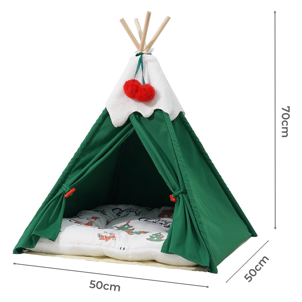 Pet Tent Bed for Small Dogs and Cats with Washable Cushion - Green - Rivercity House & Home Co. (ABN 18 642 972 209) - Affordable Modern Furniture Australia