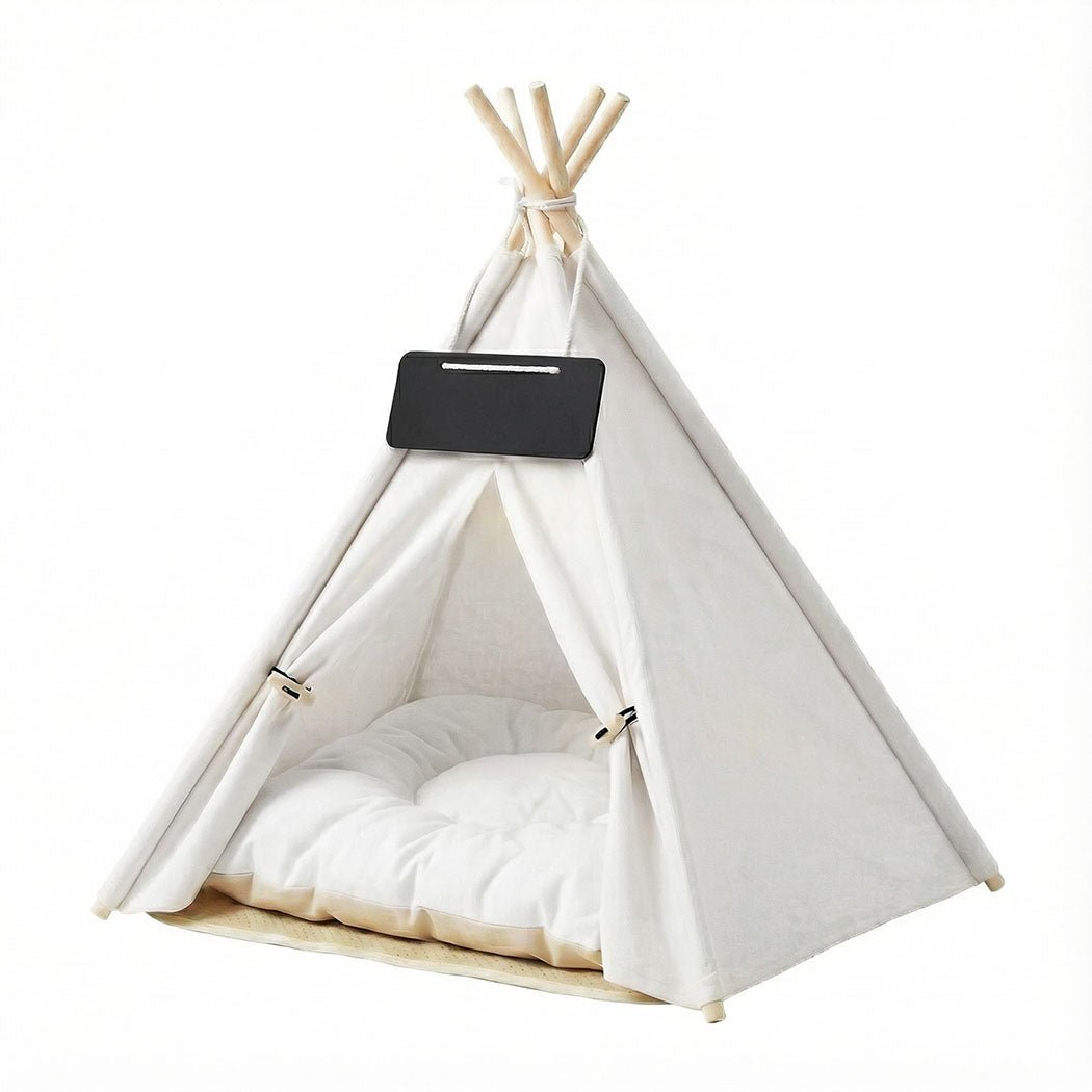 Pet Tent Dog Bed with Washable Cushion - White - Rivercity House & Home Co. (ABN 18 642 972 209) - Affordable Modern Furniture Australia