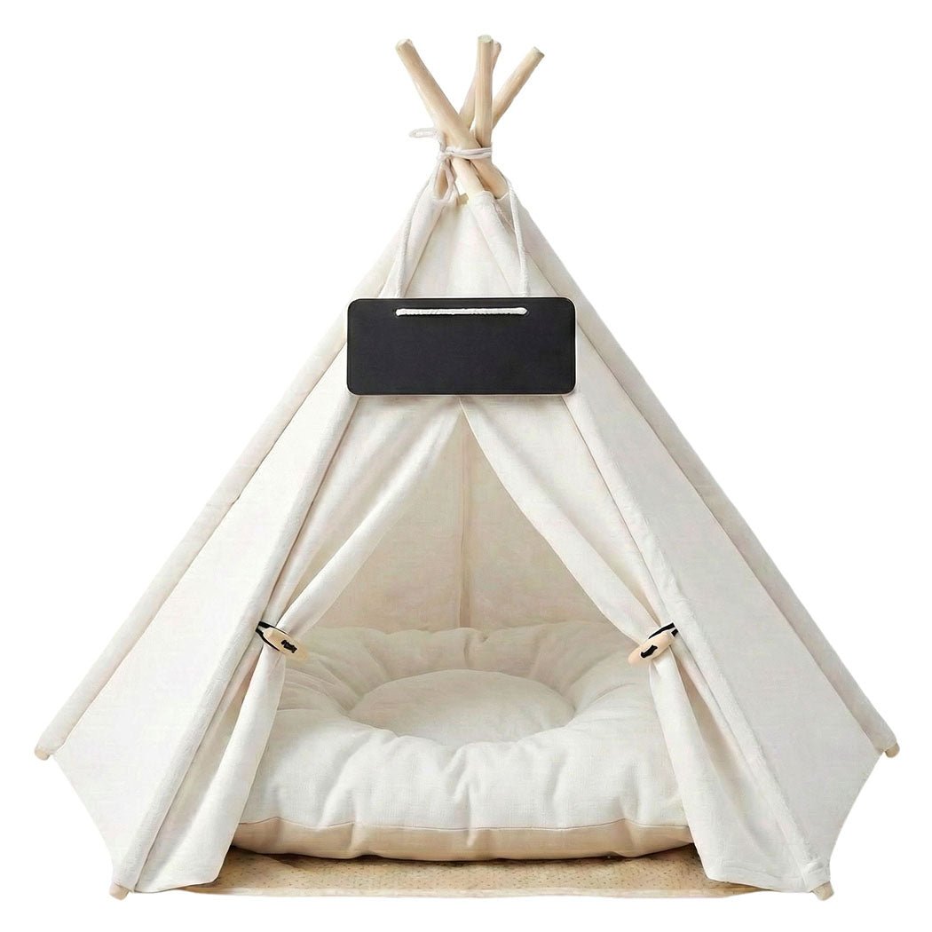 Pet Tent Dog Bed with Washable Cushion - White - Rivercity House & Home Co. (ABN 18 642 972 209) - Affordable Modern Furniture Australia