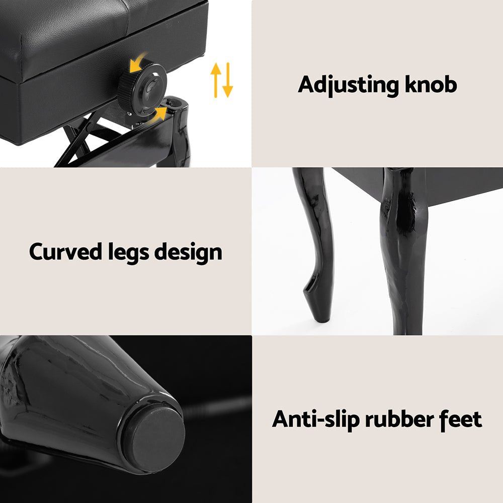 Piano Bench Stool Adjustable Height Keyboard Seat - Audio & Video > Musical Instrument & Accessories - Rivercity House & Home Co. (ABN 18 642 972 209) - Affordable Modern Furniture Australia