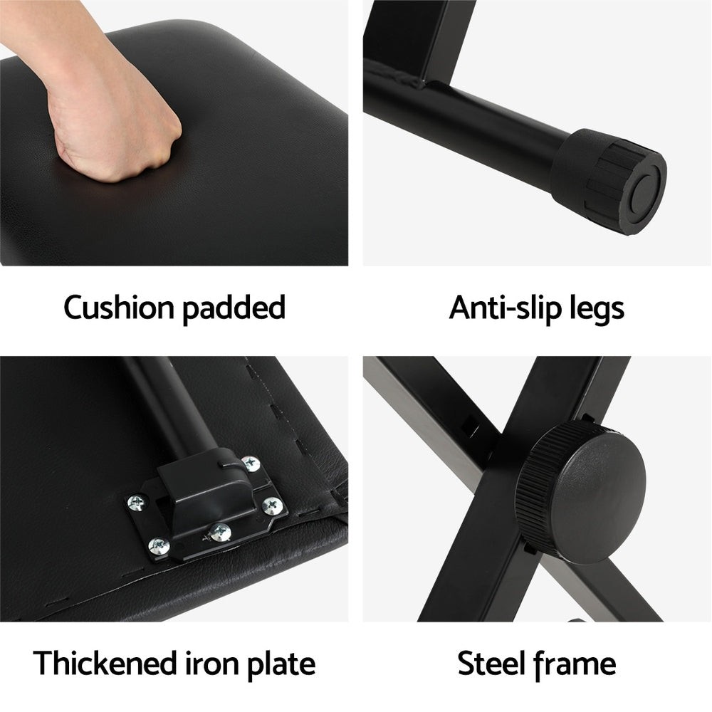 Piano Stool Adjustable Height Keyboard Seat Portable Bench Chair Black - Furniture > Bar Stools & Chairs > Table & Bar Stools - Rivercity House & Home Co. (ABN 18 642 972 209) - Affordable Modern Furniture Australia