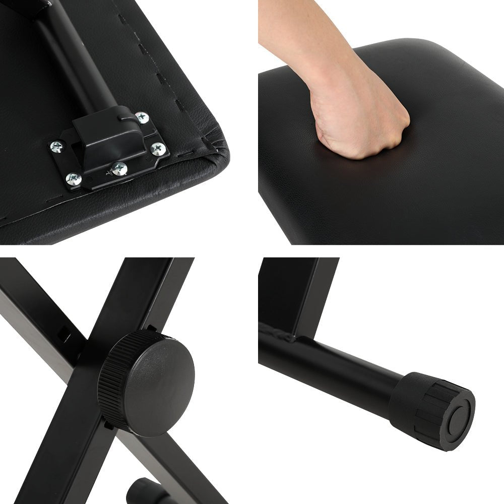 Piano Stool Adjustable Height Keyboard Seat Portable Bench Chair Black - Furniture > Bar Stools & Chairs > Table & Bar Stools - Rivercity House & Home Co. (ABN 18 642 972 209) - Affordable Modern Furniture Australia
